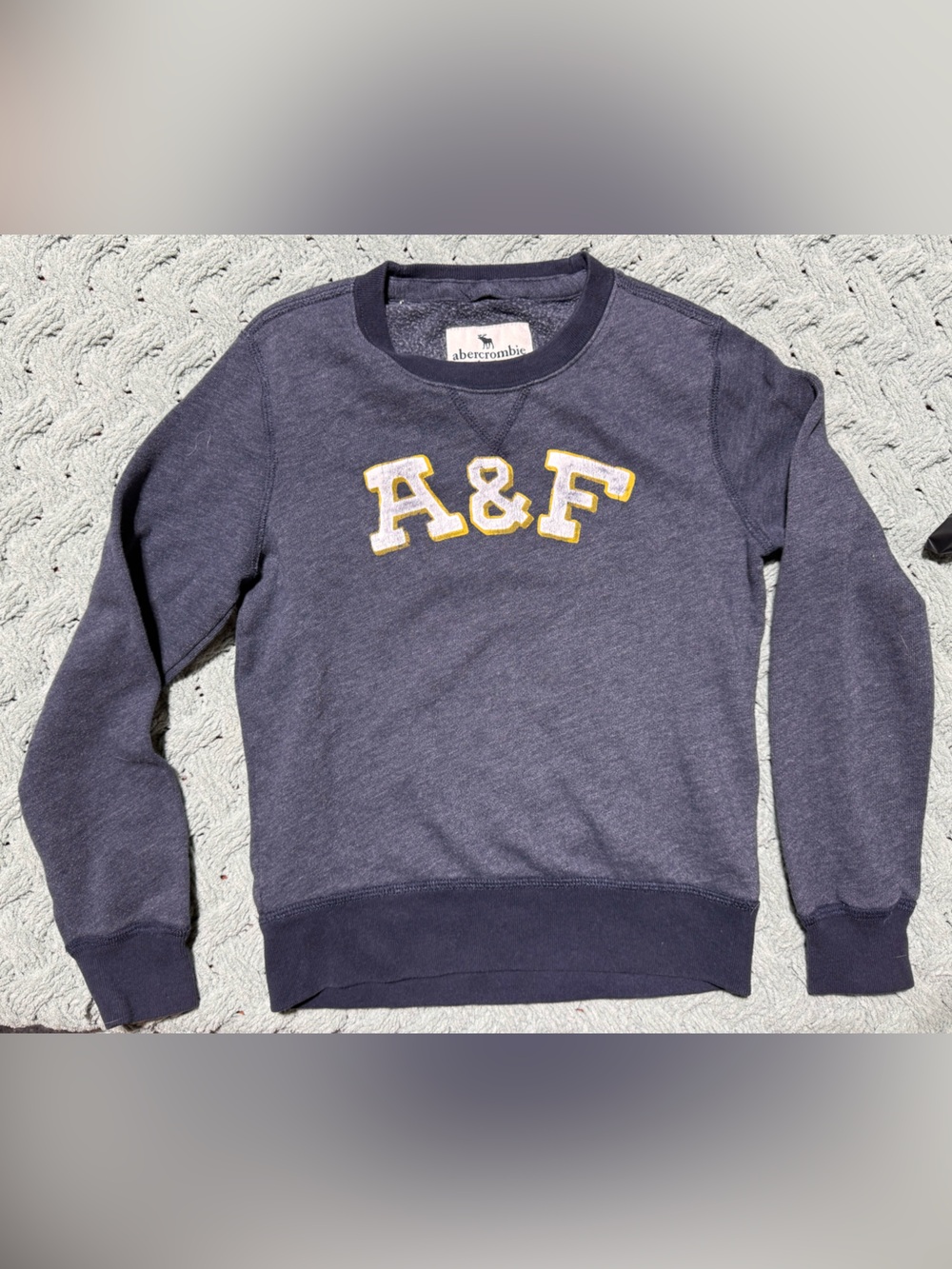 Abercrombie Kids Navy A&F Crewneck Sweater - 7/8